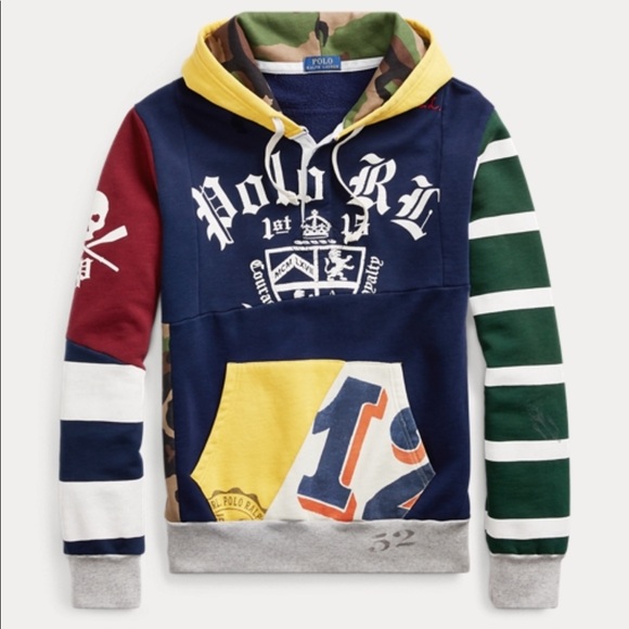 Polo Ralph Lauren Patchwork Rugby Hoodie - Picture 3 of 8